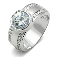 Load image into Gallery viewer, 3W147 - Rhodium Brass Ring with AAA Grade CZ  in Clear