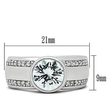 Load image into Gallery viewer, 3W147 - Rhodium Brass Ring with AAA Grade CZ  in Clear
