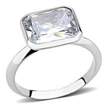 Load image into Gallery viewer, 3W1488 - Rhodium Brass Ring with AAA Grade CZ  in Clear