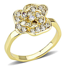 Load image into Gallery viewer, 3W1497 - Gold Brass Ring with Top Grade Crystal  in Clear