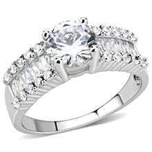 Load image into Gallery viewer, 3W1510 - Rhodium Brass Ring with AAA Grade CZ  in Clear