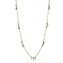 Load image into Gallery viewer, 3W1537 - Gold Brass Necklace with Synthetic Jade in Emerald