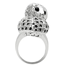 Load image into Gallery viewer, 3W155 - Rhodium Brass Ring with AAA Grade CZ  in Jet