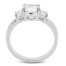 Load image into Gallery viewer, 3W1571 - Rhodium Brass Ring with AAA Grade CZ  in Clear