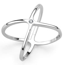 Load image into Gallery viewer, 3W1584 - Rhodium Brass Ring with AAA Grade CZ  in Clear
