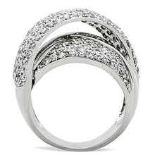 Load image into Gallery viewer, 3W160 - Rhodium Brass Ring with AAA Grade CZ  in Clear