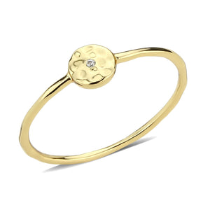 3W1613 - Flash Gold Brass Ring with AAA Grade CZ in Clear