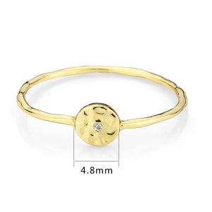 3W1613 - Flash Gold Brass Ring with AAA Grade CZ in Clear