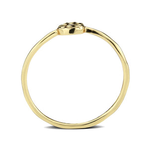 3W1613 - Flash Gold Brass Ring with AAA Grade CZ in Clear