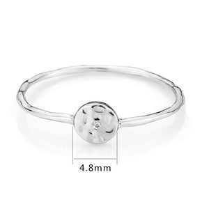 3W1614 - Rhodium Brass Ring with AAA Grade CZ in Clear