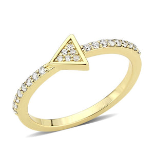 3W1615 - Flash Gold Brass Ring with AAA Grade CZ in Clear