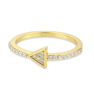 3W1615 - Flash Gold Brass Ring with AAA Grade CZ in Clear