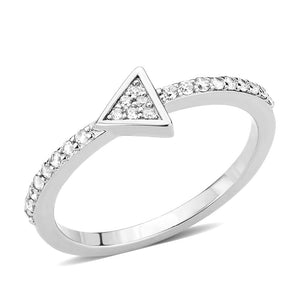 3W1616 - Rhodium Brass Ring with AAA Grade CZ in Clear