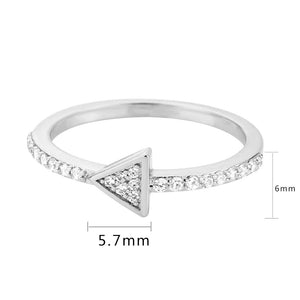 3W1616 - Rhodium Brass Ring with AAA Grade CZ in Clear