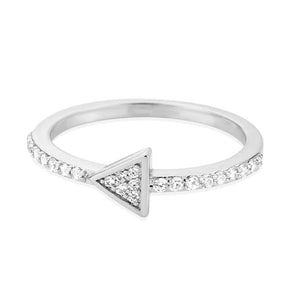 3W1616 - Rhodium Brass Ring with AAA Grade CZ in Clear