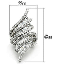 Load image into Gallery viewer, 3W161 - Rhodium Brass Ring with AAA Grade CZ  in Clear