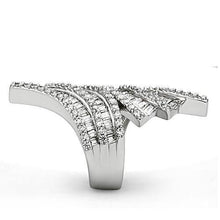 Load image into Gallery viewer, 3W161 - Rhodium Brass Ring with AAA Grade CZ  in Clear