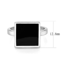 Load image into Gallery viewer, 3W1620 - Rhodium Brass Ring with Epoxy in Jet