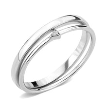 Load image into Gallery viewer, 3W1623 - Rhodium Brass Ring with AAA Grade CZ in Clear