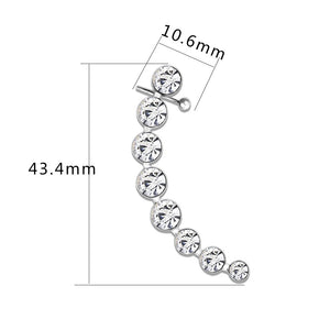 3W1635 - High polished (no plating) Stainless Steel Earring with Top Grade Crystal in Clear