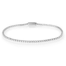 Load image into Gallery viewer, 3W1679 - Rhodium Brass Bracelet with AAA Grade CZ in Clear