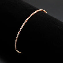 Load image into Gallery viewer, 3W1684 - Rose Gold Brass Bracelet with AAA Grade CZ in Clear