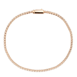 3W1684 - Rose Gold Brass Bracelet with AAA Grade CZ in Clear