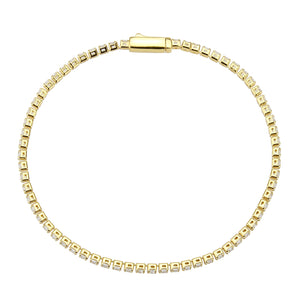 3W1686 - Gold Brass Bracelet with AAA Grade CZ in Clear