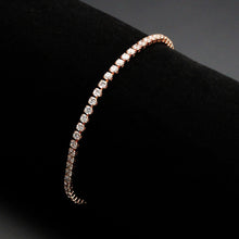 Load image into Gallery viewer, 3W1690 - Rose Gold Brass Bracelet with AAA Grade CZ in Clear