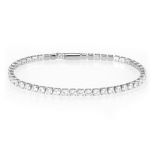 Load image into Gallery viewer, 3W1691 - Rhodium Brass Bracelet with AAA Grade CZ in Clear