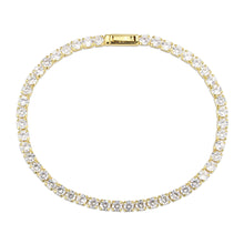 Load image into Gallery viewer, 3W1692 - Gold Brass Bracelet with AAA Grade CZ in Clear