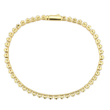 Load image into Gallery viewer, 3W1695 - Gold Brass Bracelet with AAA Grade CZ in Clear