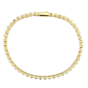 3W1695 - Gold Brass Bracelet with AAA Grade CZ in Clear
