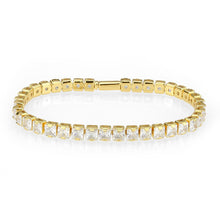 Load image into Gallery viewer, 3W1698 - Gold Brass Bracelet with AAA Grade CZ in Clear
