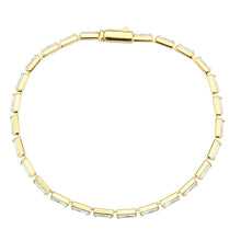 Load image into Gallery viewer, 3W1707 - Gold Brass Bracelet with AAA Grade CZ in Clear