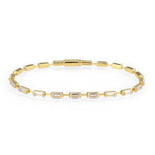 Load image into Gallery viewer, 3W1710 - Gold Brass Bracelet with AAA Grade CZ in Clear