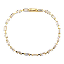 Load image into Gallery viewer, 3W1710 - Gold Brass Bracelet with AAA Grade CZ in Clear