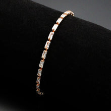 Load image into Gallery viewer, 3W1717 - Rose Gold Brass Bracelet with AAA Grade CZ in Clear