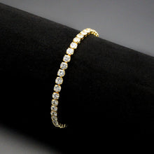 Load image into Gallery viewer, 3W1719 - Gold Brass Bracelet with AAA Grade CZ in Clear