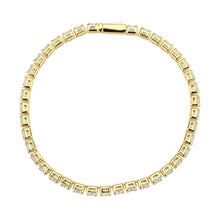 Load image into Gallery viewer, 3W1719 - Gold Brass Bracelet with AAA Grade CZ in Clear
