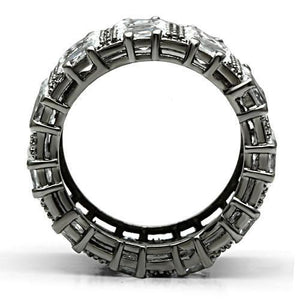 3W171 - Ruthenium Brass Ring with AAA Grade CZ  in Clear