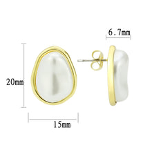 Load image into Gallery viewer, 3W1732G - Flash Gold Brass Earring with Synthetic in White