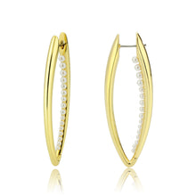 Load image into Gallery viewer, 3W1734G - Flash Gold Brass Earring with Synthetic in White