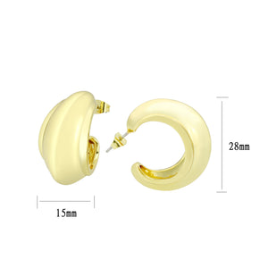 3W1739G - Flash Gold Brass Earring with NoStone in No Stone