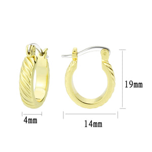 3W1745G - Flash Gold Brass Earring with NoStone in No Stone