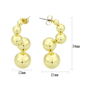 3W1752G - Flash Gold Brass Earring with NoStone in No Stone
