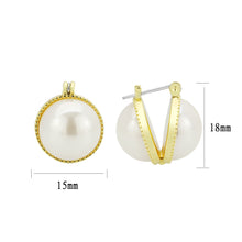 Load image into Gallery viewer, 3W1764G - Flash Gold Brass Earring with Synthetic in White