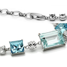 Load image into Gallery viewer, 3W176 - Rhodium Brass Bracelet with Top Grade Crystal  in Sea Blue