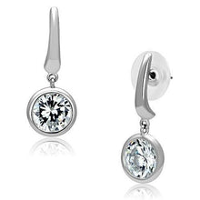 Load image into Gallery viewer, 3W179 - Rhodium Brass Earrings with AAA Grade CZ  in Clear