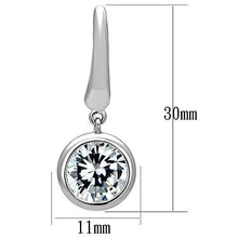 Load image into Gallery viewer, 3W179 - Rhodium Brass Earrings with AAA Grade CZ  in Clear